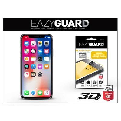Apple iPhone X gyémántüveg képernyővédő fólia - Diamond Glass 3D Fullcover - fekete