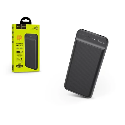 Univerzális hordozható, asztali akkumulátor töltő - HOCO J52 Power Bank - 2xUSB+microUSB+Type-C - 10.000 mAh - fekete