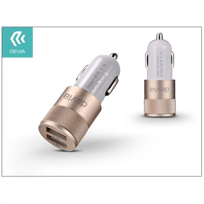 Devia Joy Dual USB szivargyújtós töltő adapter - 5V/3,1A - gold